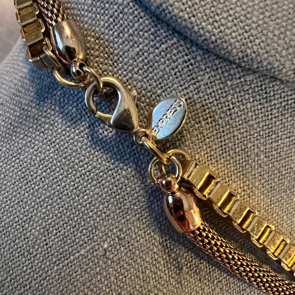 Express Woman’s Statement Goldtone Opalite Rhines… - image 4